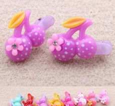 可爱小樱桃发夹 儿童发饰新风尚，韩国饰品批发优选